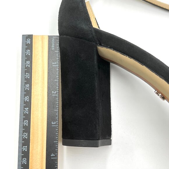 Sam Edelman Womens Size 9 Robyn Black Suede Leather Heels‎ Sandals Shoes - Picture 13 of 14